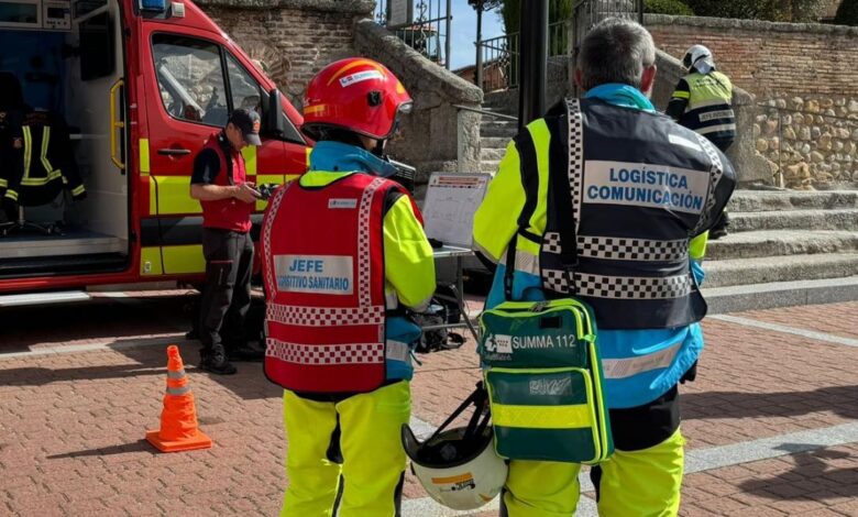 el-summa-112-de-la-comunidad-de-madrid-participa-en-un-simulacro-de-incendio-de-bienes-culturales