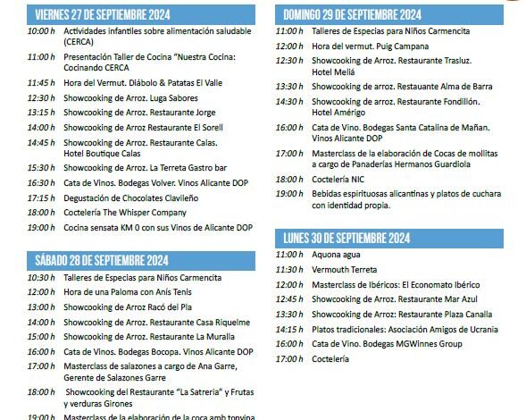 programa-de-actividades-previsto-en-alicante-gastronomica-con-degustaciones-y-talleres