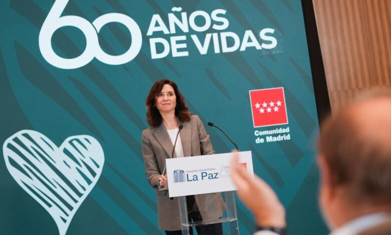 diaz-ayuso-celebra-el-60o-aniversario-del-hospital-la-paz:-“la-sanidad-publica-madrilena-no-conoce-fronteras-y-solo-cuenta-la-lucha-por-la-vida”