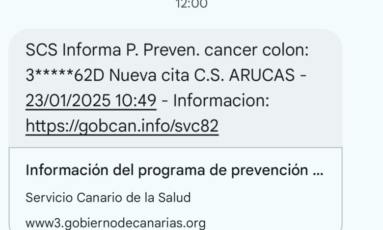 sanidad-citara-por-sms-a-las-personas-incluidas-en-el-programa-de-prevencion-de-cancer-colorrectal