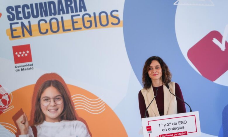 diaz-ayuso-anuncia-una-inversion-de-4-millones-para-adaptar-52-colegios-publicos-que-impartiran-secundaria-el-proximo-curso