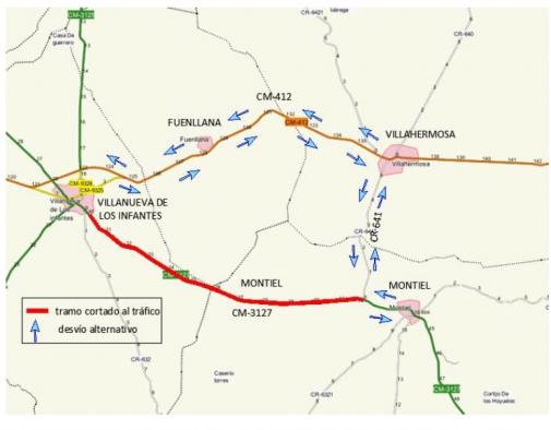 la-carretera-cm-3127-que-une-villanueva-de-los-infantes-con-montiel-permanecera-cerrada-por-obras-de-mejora-del-24-al-28-de-febrero