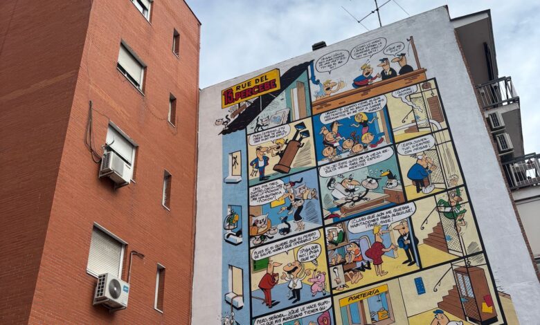 carabanchel-estrena-un-mural-dedicado-a-ibanez-que-inmortaliza-la-‘13,-rue-del-percebe’